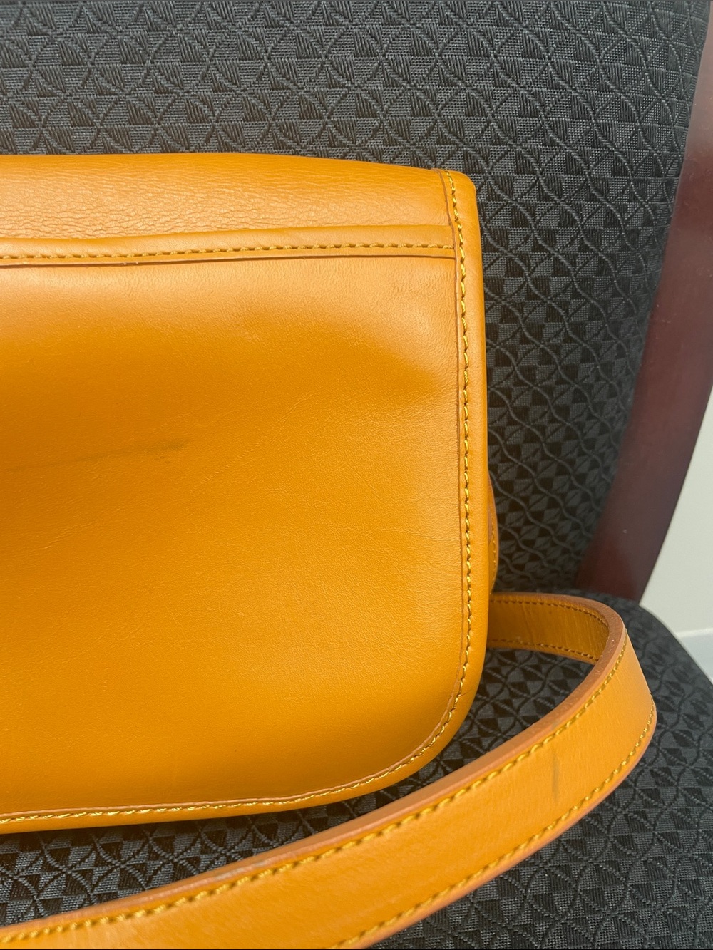 Coach Orange Pebbled Leather Turnlock Crossbody - Picture 6 of 8